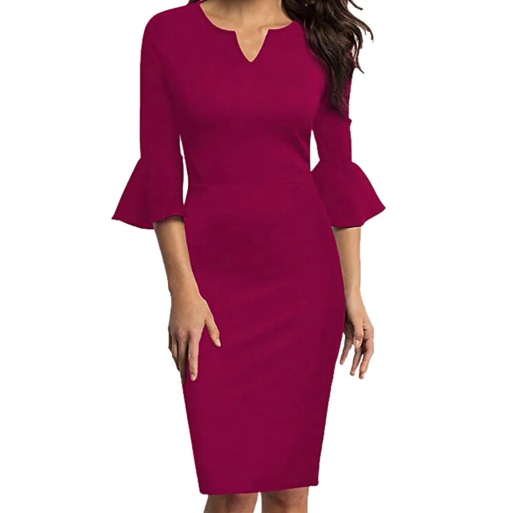 Женское платье JAYCOSIN однотонное облегающее большого размера с высокой талией