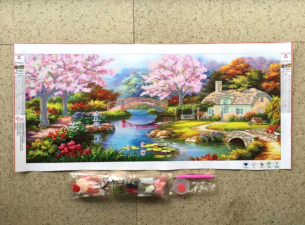 Dream home озеро дом пейзаж 5D DIY Алмазная вышивка наборы 3D круглый куб алмазная живопись вышивка крестиком Настенный декор Needlwork