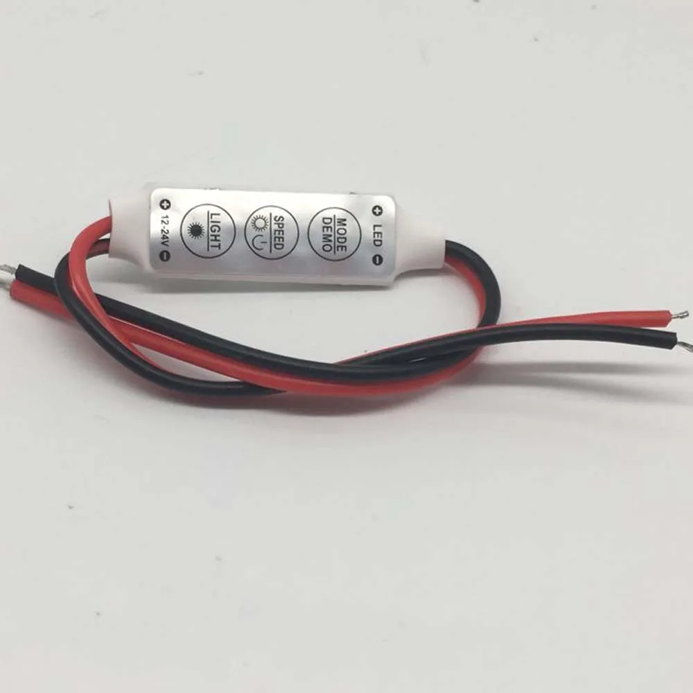 12 V-24 V Mini 3 ключа одинарный Цвет светодиодный контроллер Яркость диммер для светодиодный 3528 5050 полосы светильник