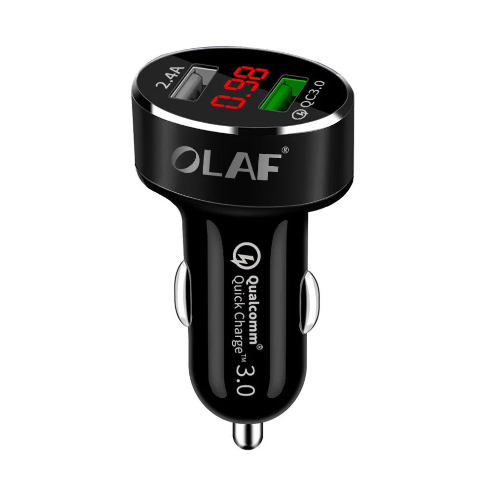 Олаф автомобильное USB зарядное устройство Быстрая зарядка 3,0 зарядное устройство для мобильного телефона адаптер Быстрая зарядка для samsung note 9 Xiaomi htc USB зарядное устройство для телефона - Тип штекера: Black Charger