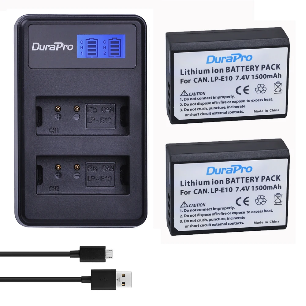 Для камеры Canon LP-E10 LP E10 LPE10 батарея + ЖК-дисплей USB двойное зарядное устройство для камеры Canon 1100D 1200D Kiss X50 X70 Rebel T3 T5