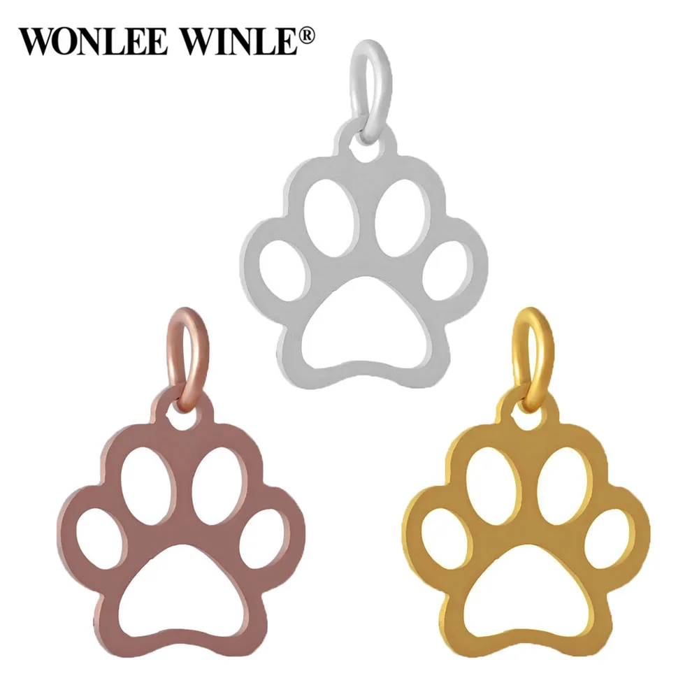 

Wonlee Winle серебряные, розовые, золотые, никогда не выцветают, из нержавеющей стали, амулет лапа, кулоны для самодельных браслетов, ожерелий, юве...