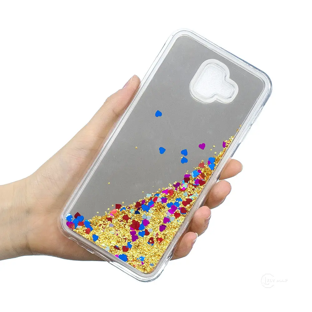 Зеркальный чехол для SAMSUNG Galaxy J6 + 2018 жидкий зыбучий песок телефона Plus 6J SM J610 J610FN