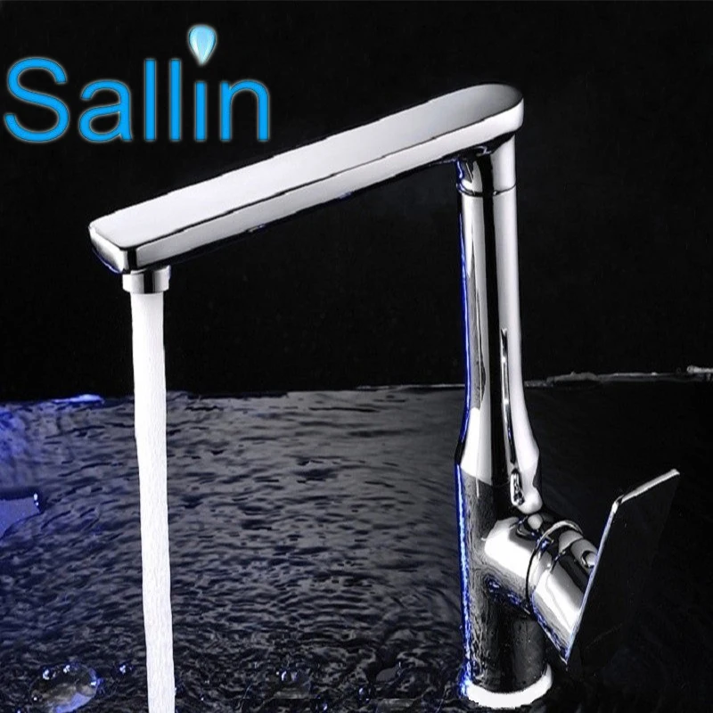 Творческий Новый Немецкий Стиль Chrome Кухня Водопроводный Кран с Одним Рычагом