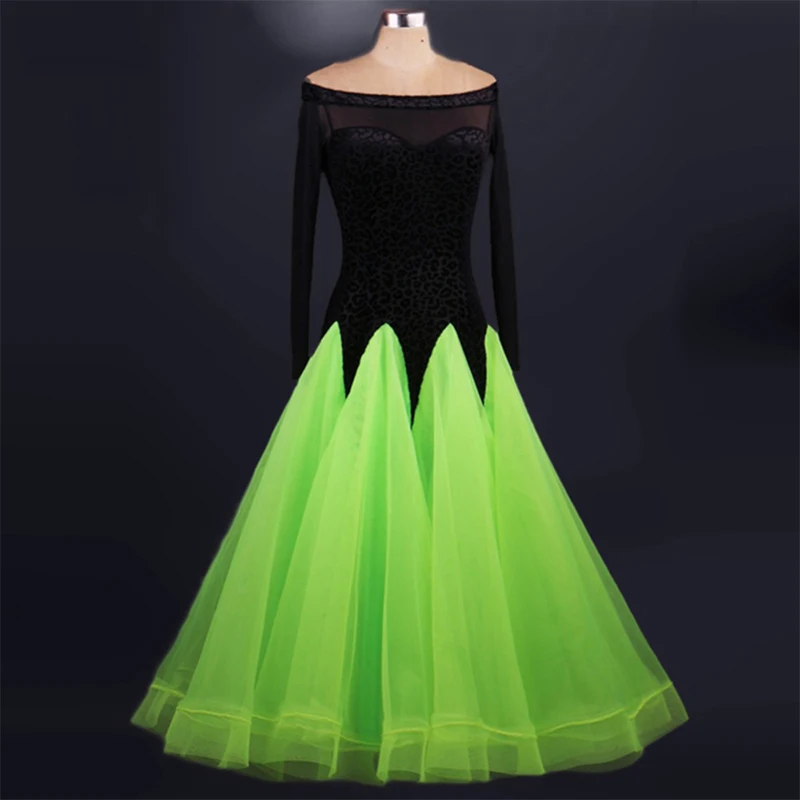 

2018 Ballroom Dresses Stage Costumes For Singers Woman Latin Dress Tango Costume Viennese Waltz Dresses Fox-Trot Jigs