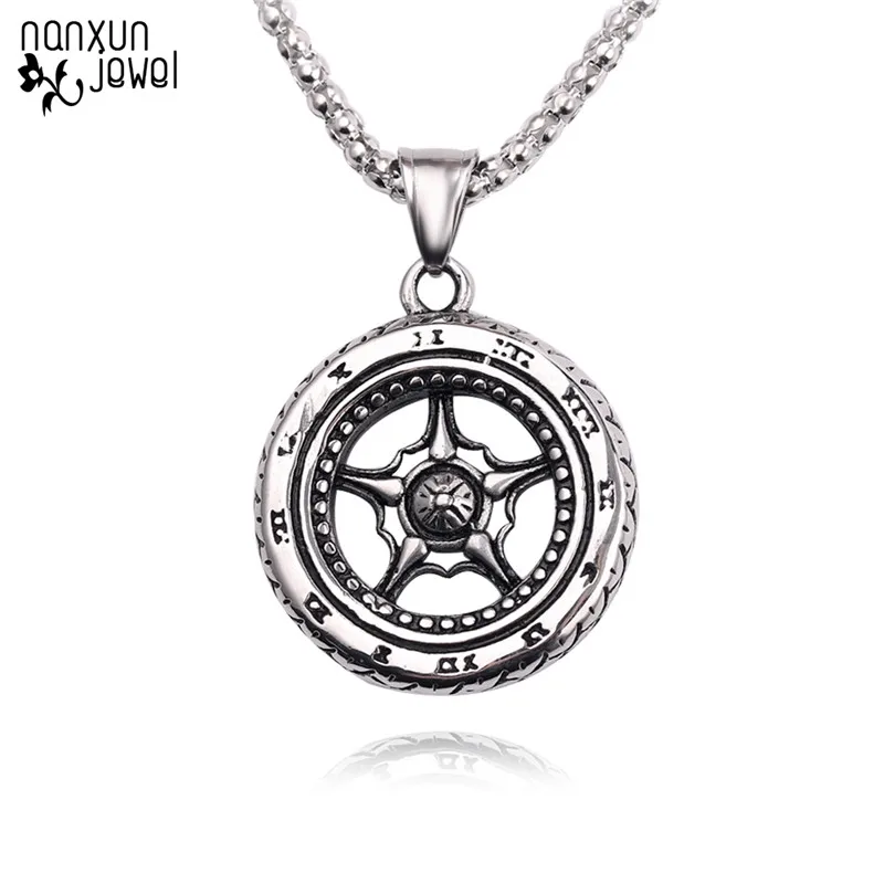 Ретро римская цифра подвеска в форме шины ожерелье 60 см цепь винтажное