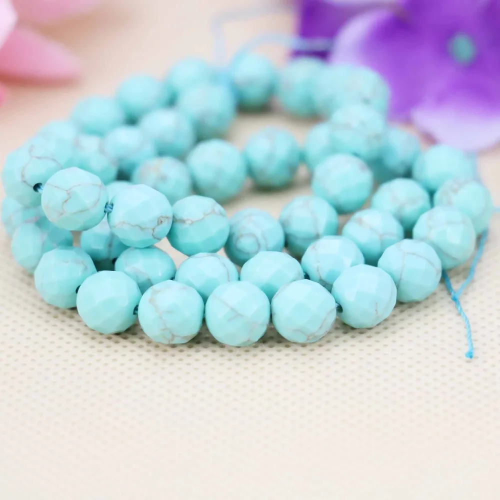 Аксессуары 8 мм натуральные синие турецкие каменные бусины в полоску камень