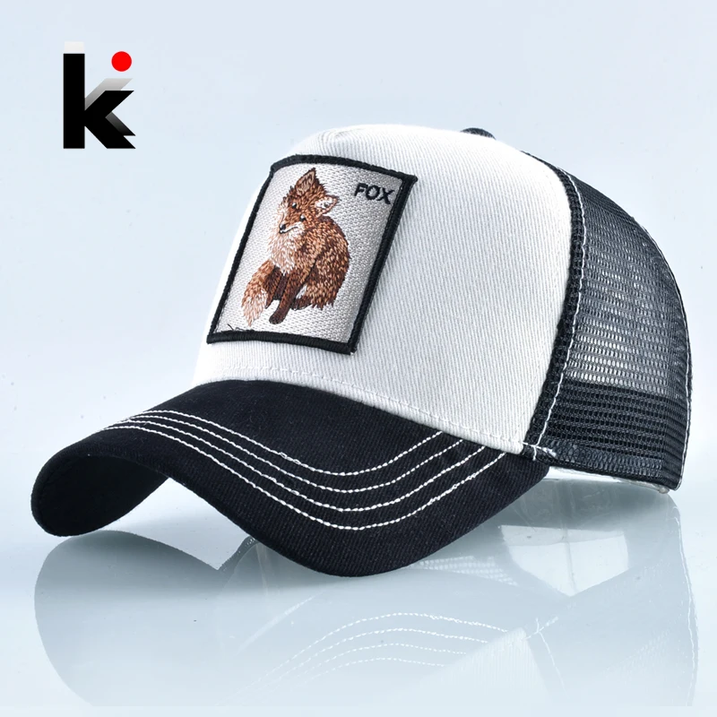 Бейсболка лиса патч вышивки кепки женская Мода козырек Обувь кепка мужская