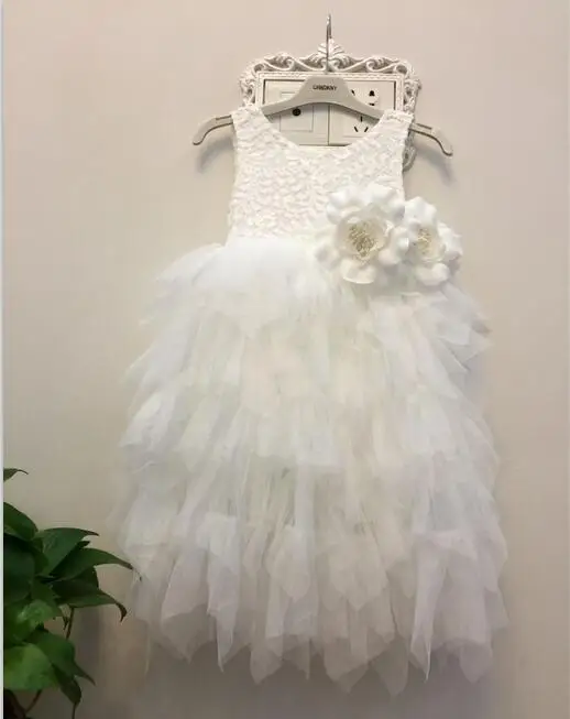 white color В розницу! Летнее Кружевное платье-пачка для девочек; длинные платья принцессы; платья-пачки для девочек; платья для девочек; BBJ001 - Цвет: white color