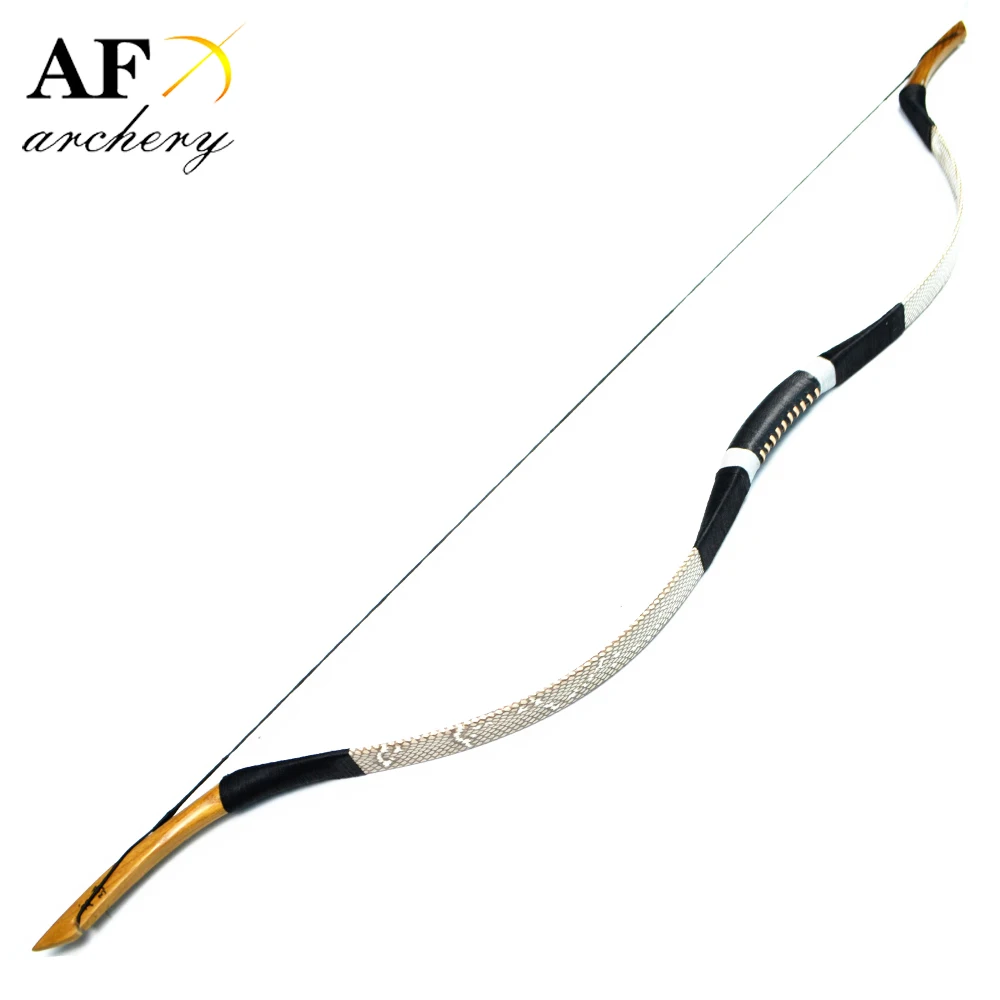 

Han bow Snakeskin traditional Handmade Longbow Recurve Archery fiberglass hunting Leather bow Outdoor Sport