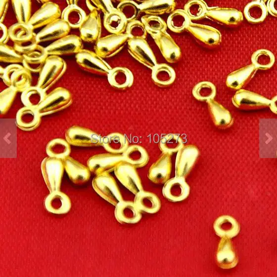 200 шт. позолоченные мини-подвески в виде капли от дождя 2 х7 мм