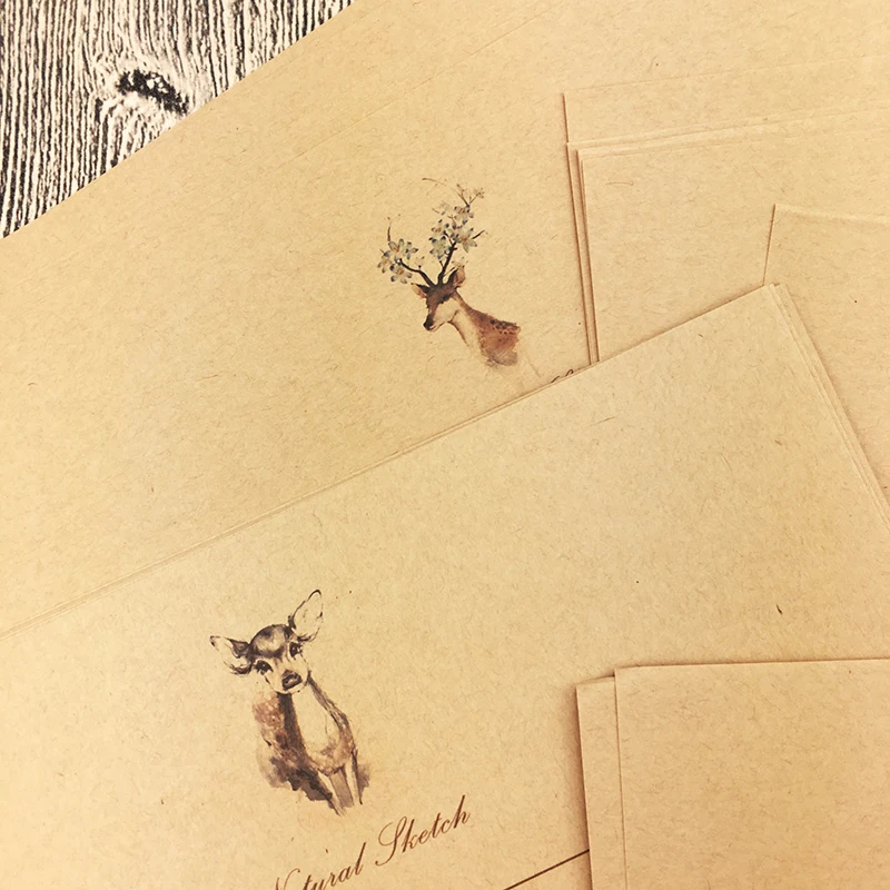 JIANWU 10 шт. ретро маленькие свежие канцелярские товары лося домашняя работа скретч