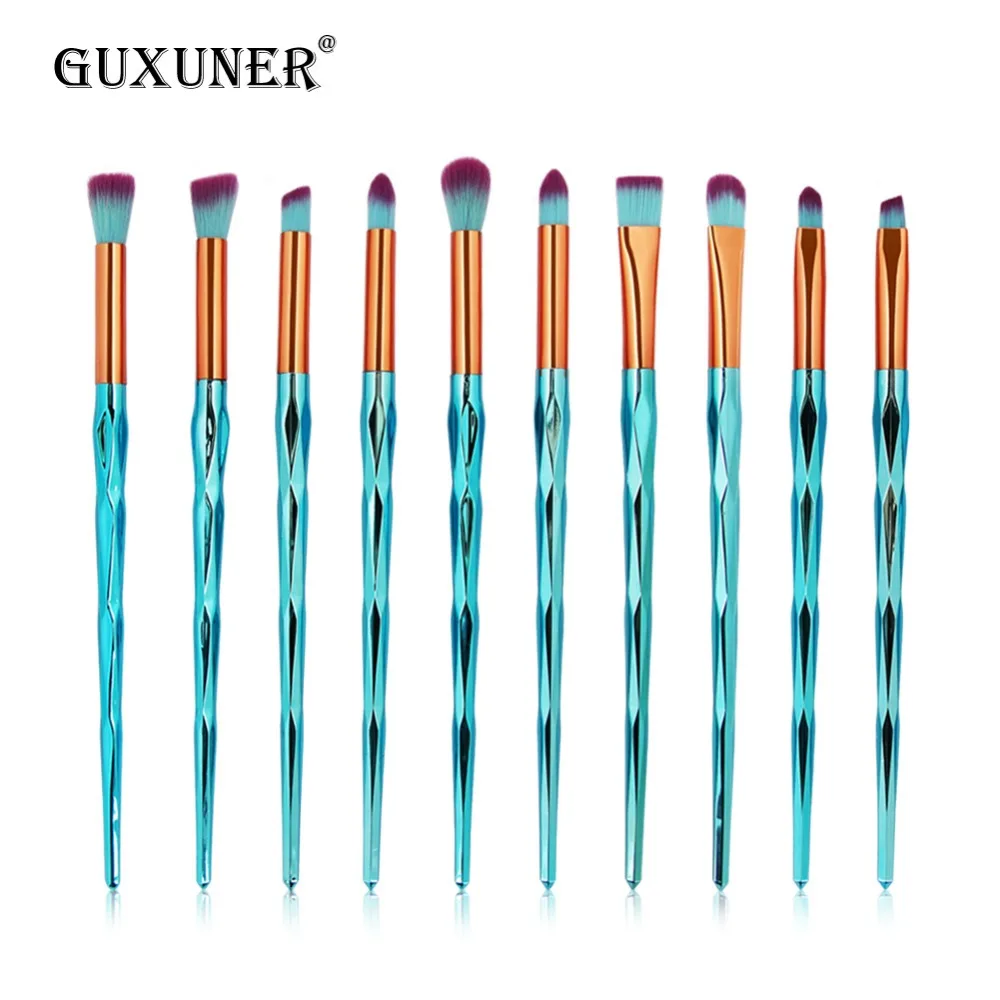 10 шт. Diamond Форма Радуга ручкой набор кистей для макияжа Фонд Румяна Тени губ щетки