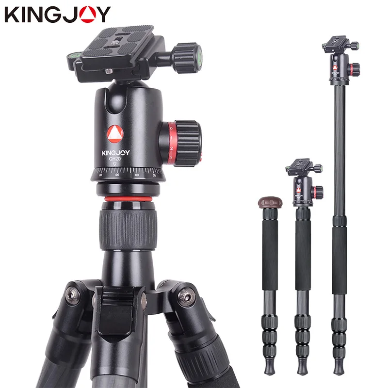 Профессиональный штатив KINGJOY K2208 + QH20 для камеры из углеродного волокна монопод