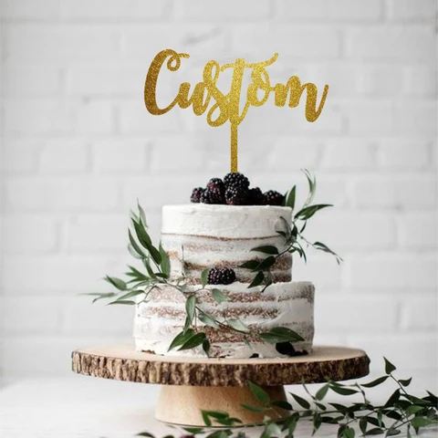 Заказной торт Топпер, пользовательское имя, дата инициалы торт Топпер на день рождения для свадьбы или «нулевого дня рождения» вечерние Выпускной помолвки
