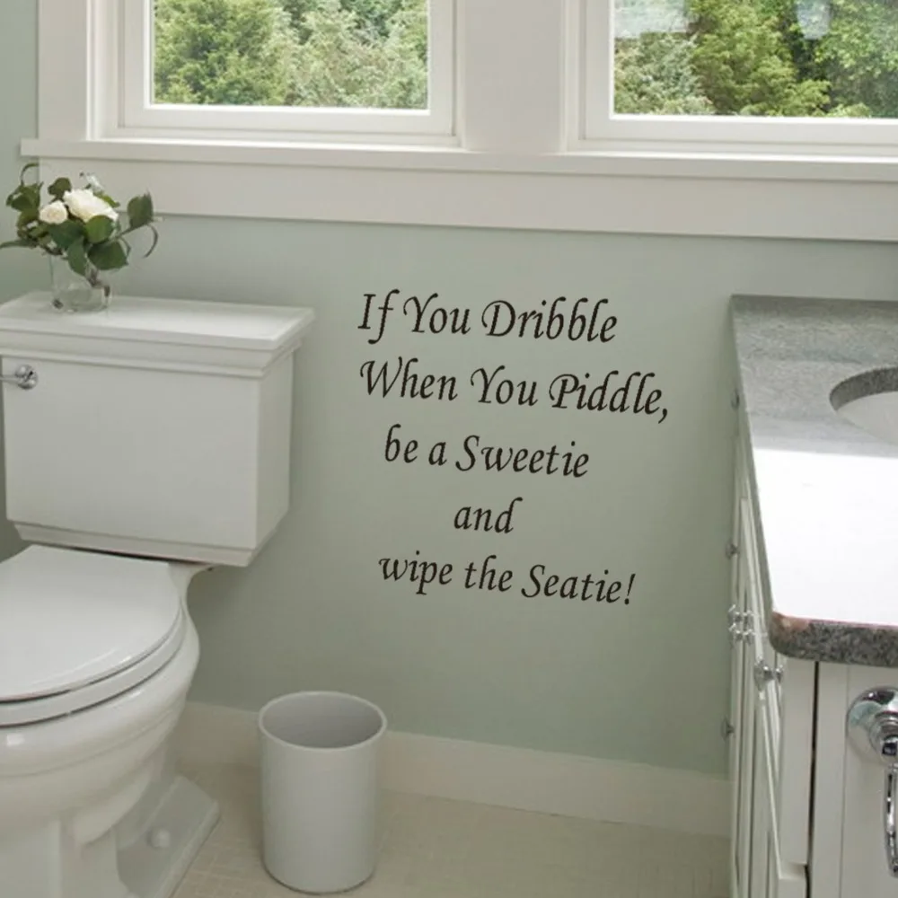 

2015 Characters "If You Dribble" PVC Removable Wall Decor Bathroom Wall Stickers