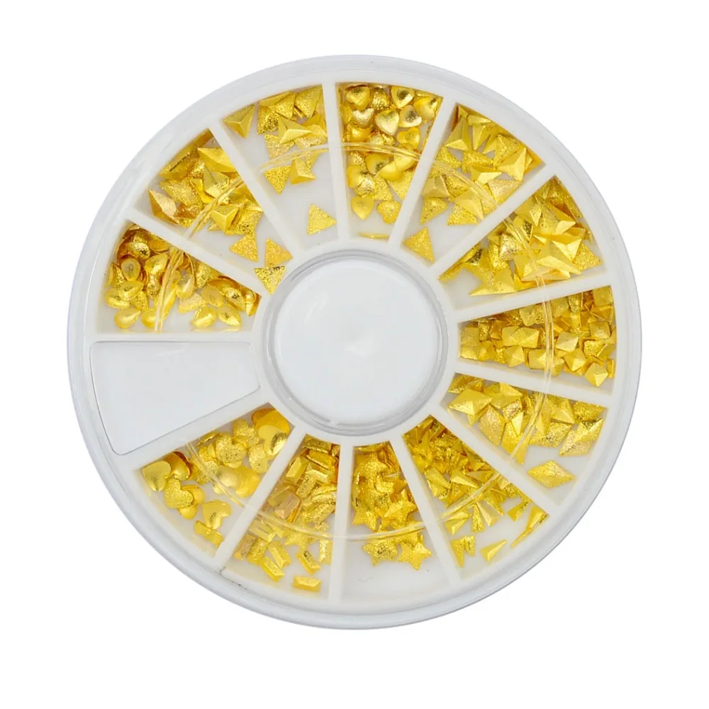 3D украшение для ногтей металлические Матовые заклепки смешанные формы