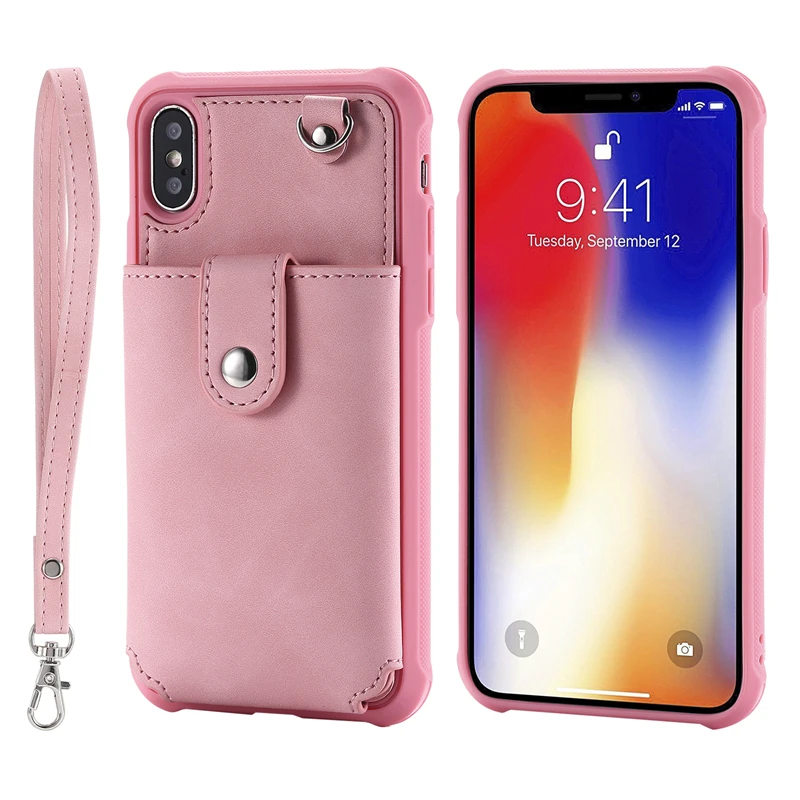 Haissky бумажник телефон чехол для iPhone 6 7 6 S 8 Plus женский Флип кожаный чехол для iPhone X XS 7 8 Plus зеркальный чехол Аксессуары - Цвет: pink