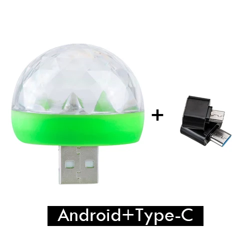 G Android Type-C EeeToo USB диско шар светильник светодиодный портативный звук вечерние светильник s DC 5 В кристалл магический шар красочный эффект мини сценический светильник светильники диджея - Цвет: G Android Type-C