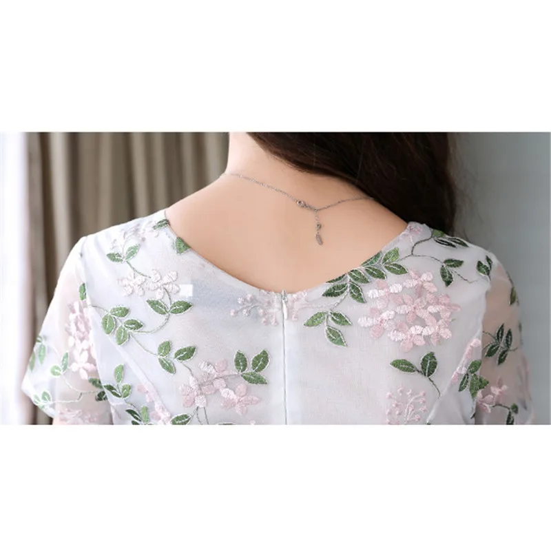 

Dress Women White Print M-4XL Plus Size Mini Dresses 2019 New Summer Short Sleeve Back Zipper Party Dress Vestido Feminina CX882