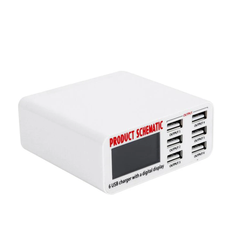 Зарядное устройство INGMAYA с USB портами и ЖК дисплеем для зарядки в реальном времени