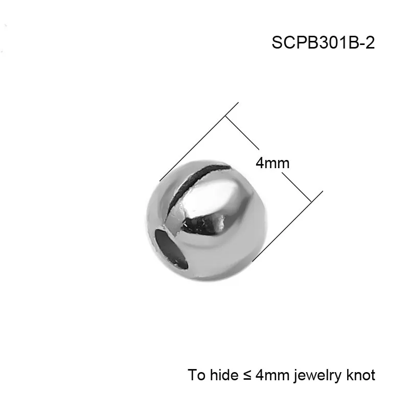 4mm White Gold Color 3 мм, 4 мм, 5 мм, 925 пробы, Серебряный конец, Обжимные бусины, накладки, бусины, колпачки, фурнитура для ювелирных изделий, аксессуары, 100 шт./лот, SCPB301 - Цвет: 4mm White Gold Color
