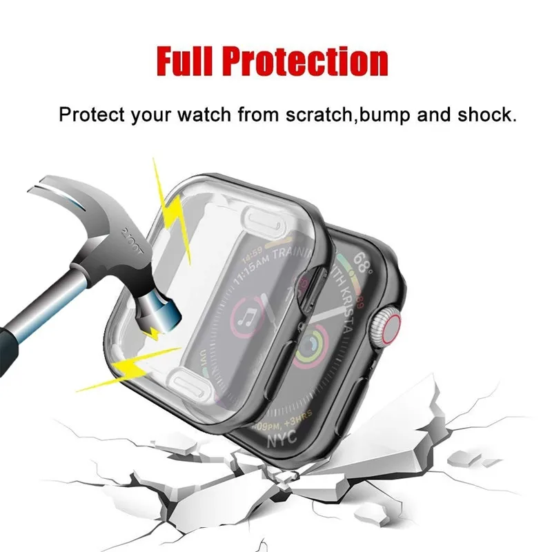 Чехол для Apple watch 1 2 3 4 Мягкий защитный чехол из ТПУ IWatch i 5 38 42 40 44 мм Etui Funda|Бамперы| |