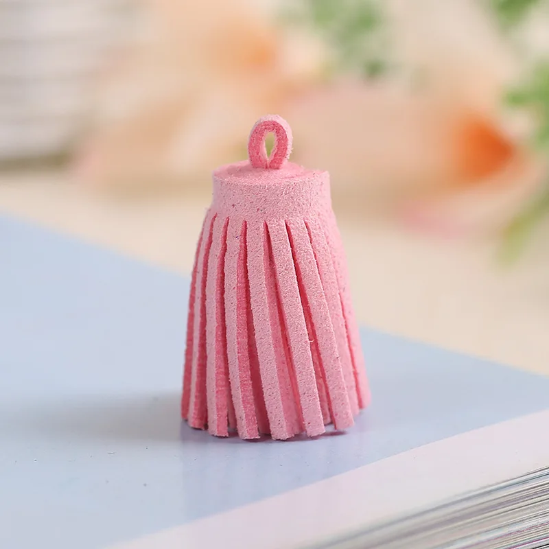 Pink tassel 10 шт цветные мини замшевые кисточки бахрома ручной работы материал кожа кисточка отделка одежды шторы брелок Декор ремесла кисточки - Цвет: Pink tassel