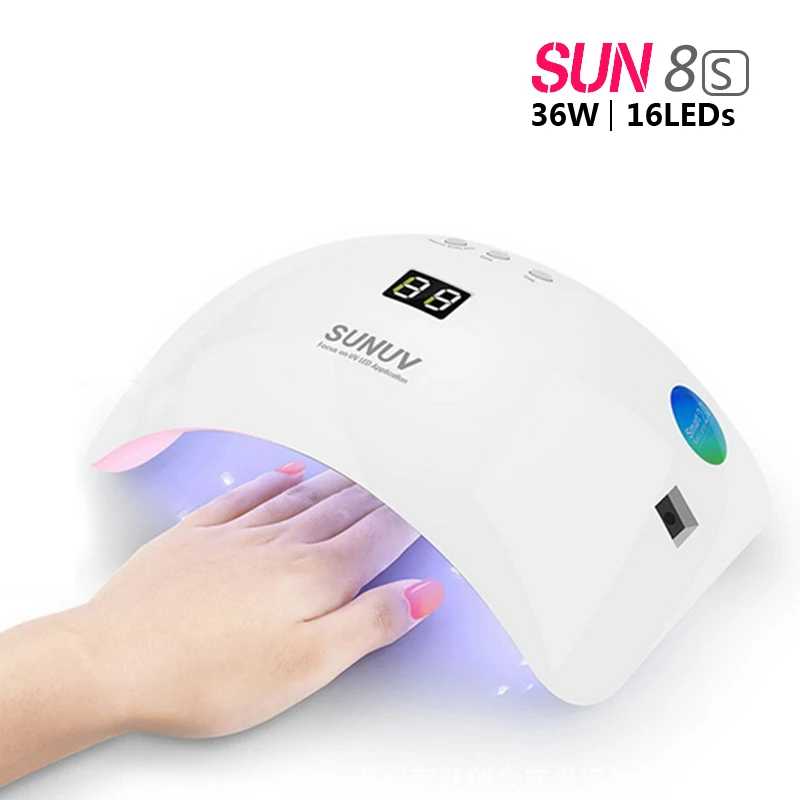 48 Вт SUNUV SUN8 Сушилка для ногтей Светодиодный УФ лампа Гель лак маникюрные Машинки с