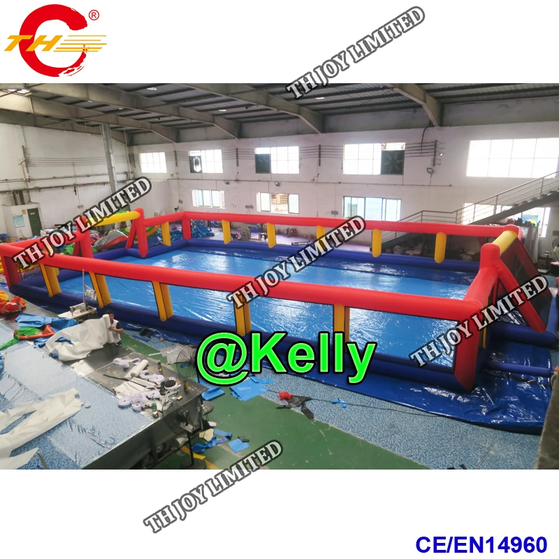 Free shipping to door durable inflatable soccer field custom make giant games Inflatable Football Pitch for sale | Игрушки и хобби