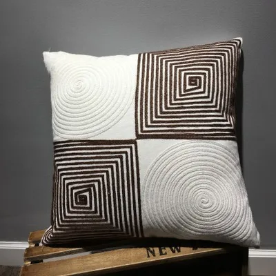 

Наволочка для подушки с вышивкой в стиле бохо, наволочка в клетку, Минималистичная вышивка, Декор для дома в стиле бохо, Индивидуальный размер и цвет, 45х45см/40CMR