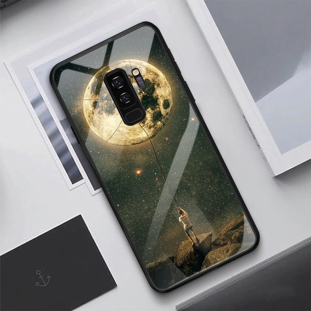 Чехол для телефона для samsung Galaxy S9 S8 Plus Note 8 9 10 Pro Глянцевая Мультфильм Стекло Крышка для samsung A7 S10 S10e A50 A30 A70 A20 - Цвет: 12