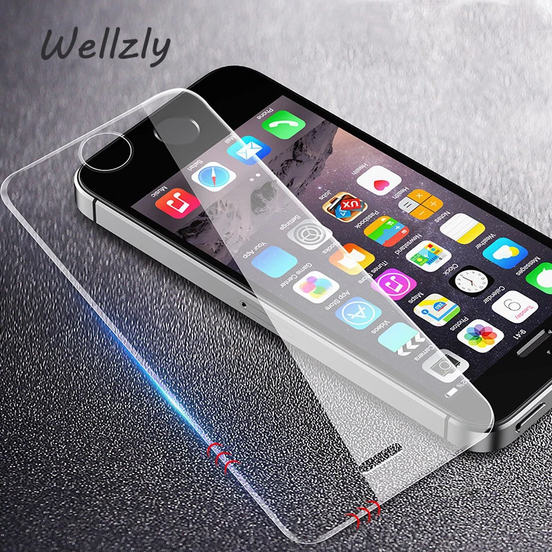 Wellzly 2.5D Закаленное стекло для iphone8 8 plus 5s 6 6s протектор экрана Защитное Apple iPhone7 7 X