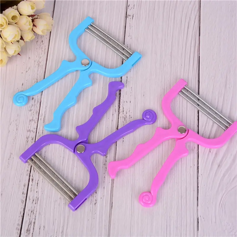 Розовый/синий/зеленый ручной эпилятор для лица с нарезкой резьбы косметический