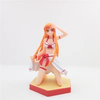 japan anime sword art online asuna bikini style cartoon new pvc action figure collection model toys doll 14cm