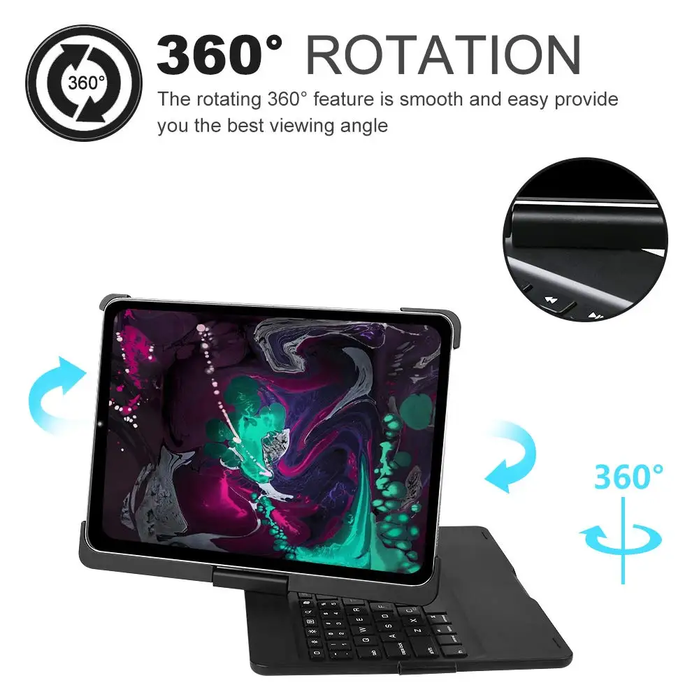 Чехол для клавиатуры iPad Pro 11 дюймов 2019 7 цветов с подсветкой Беспроводная