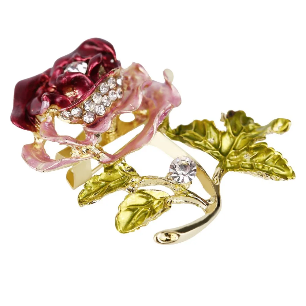 Топ Мода роскошный элегантный женский горный хрусталь Кристалл Роза цветок