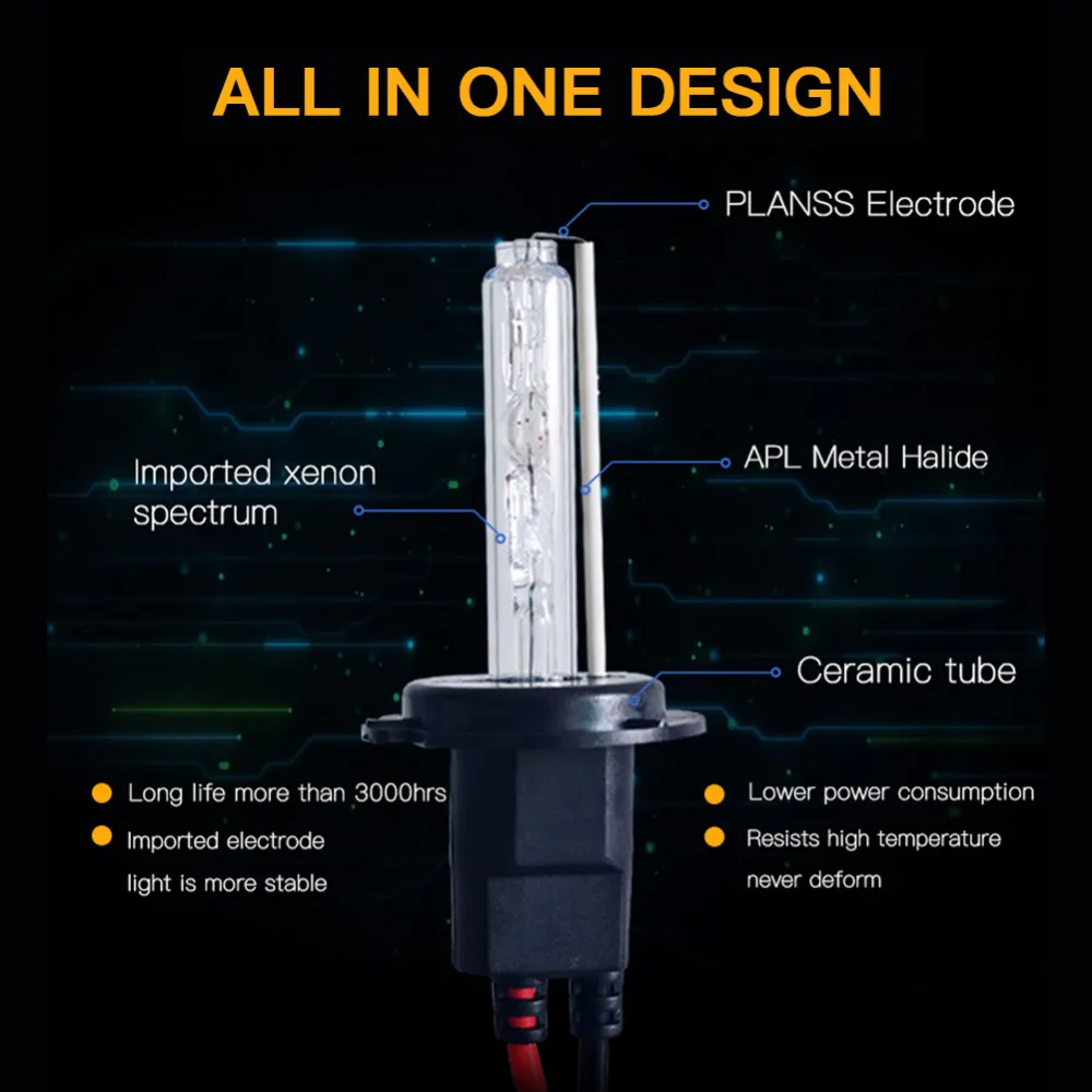 1 комплект AC 55W H7 ксеноновая лампа H1 H3 H4 H11 H8 H9 9005 9006 881 D2S HID Xenon Kit 4300K 5000k 6000K 8000K