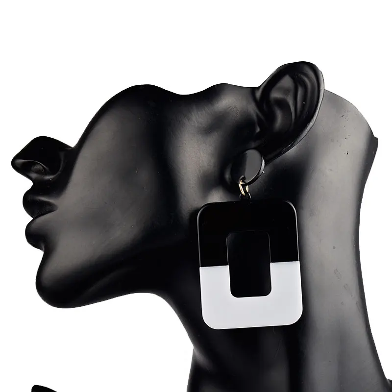 2018 новые корейские стильные цветные квадратные акриловые Висячие серьги для