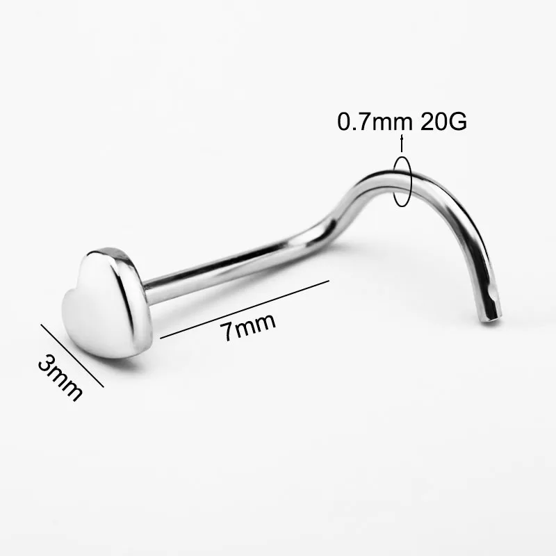 20 г сексуальные носовые кольца с цветком сердца шпильки для пирсинга титановая