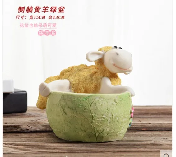 

Animal rabbit resin multi-meat planter green planter creative size platter imitation ceramic POTS wholesaleroom Art Statue