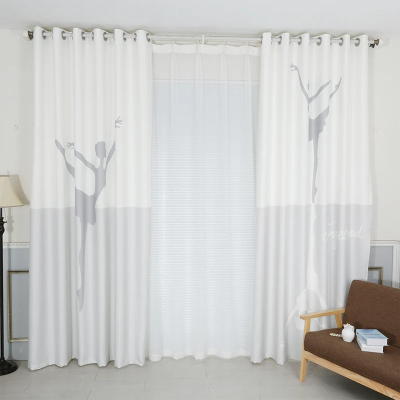 Современные 3d затемненные занавески розовые для танцев йоги девочек с узором