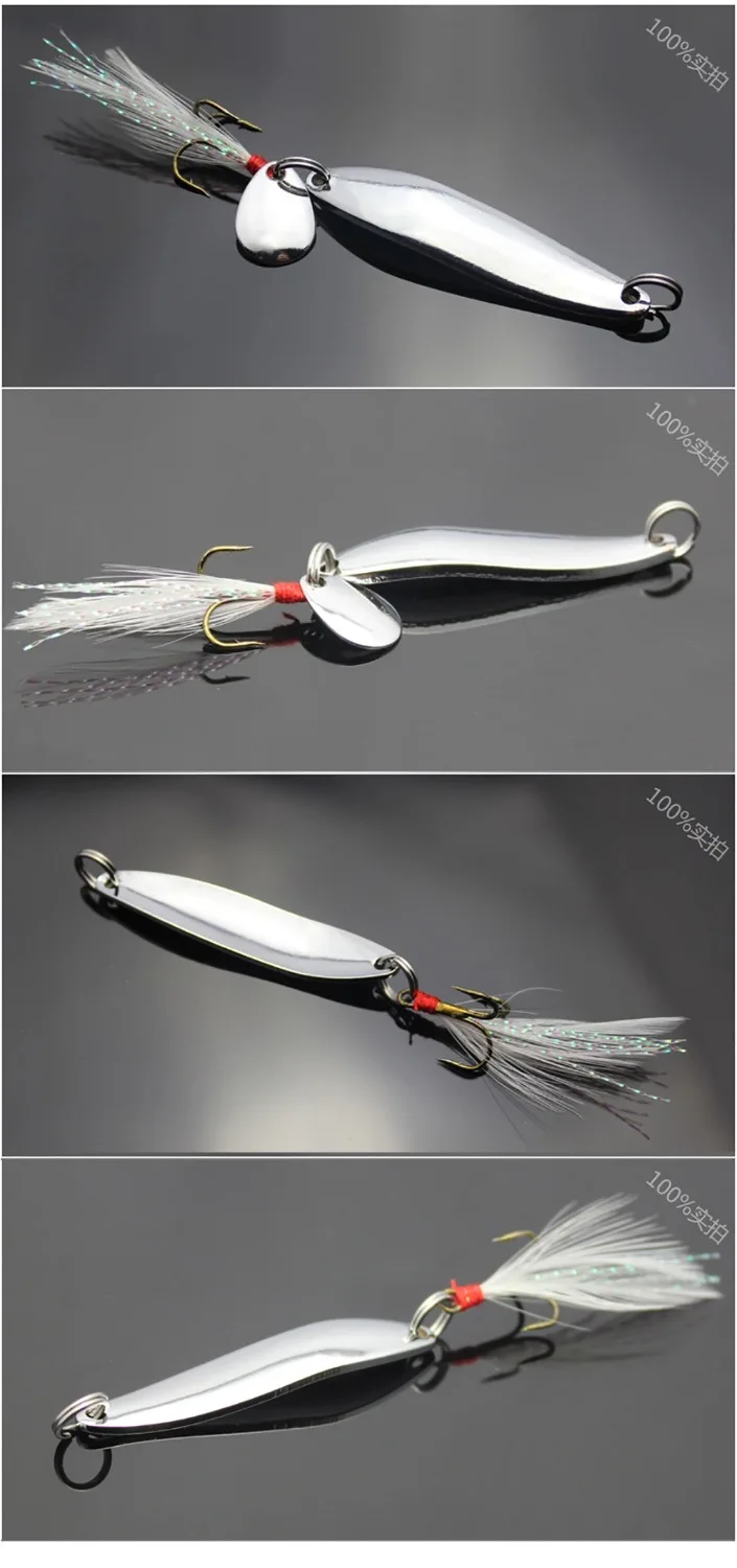 Металлическая блесна рыболовная приманка шум блестки жесткие приманки с пером