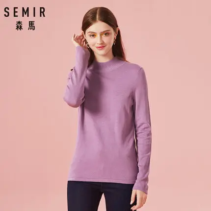 SEMIR, женский свитер,, зимние топы, водолазка, свитер для женщин, тонкий пуловер, джемпер, вязаный свитер, женская одежда - Цвет: purplish red