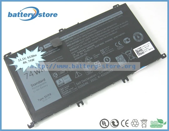 Оригинальный аккумулятор 74Wh 357F9 00GFJ6 71JF4 для Dell Ins 15 7559 DELL 7566 7567|laptop battery|new laptop