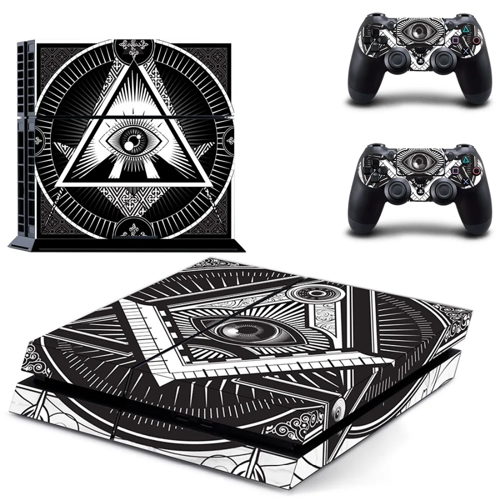 Виниловая наклейка Eye of Providence PS4 для консоли Sony Playstation 4 и 2 контроллера PS4|Наклейки|