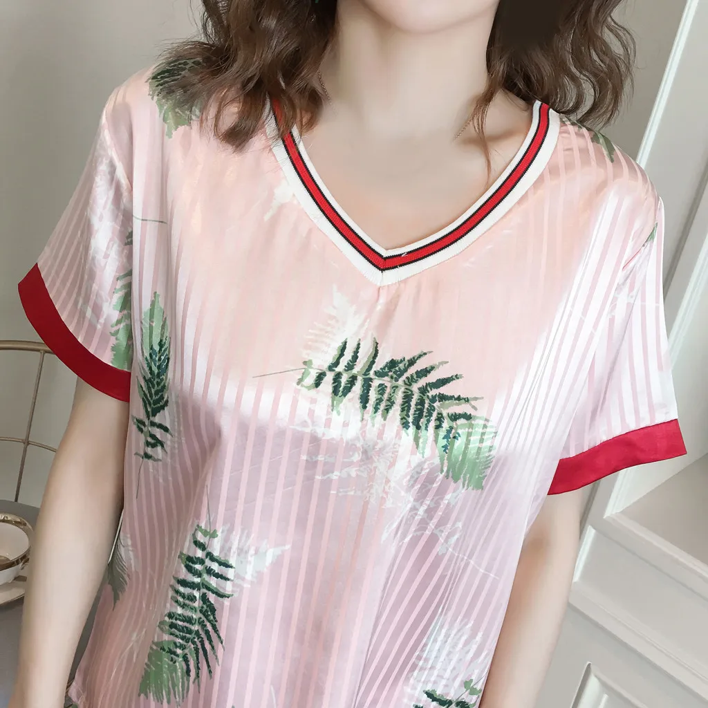 Пижама женская простая хлопковая с коротким рукавом | Женская одежда