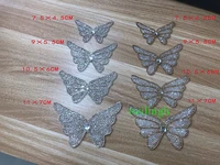 1 pieces butterfly patch hot fix rhinestone silver gold crystal iron on for newborn baby clothes women clothes patches