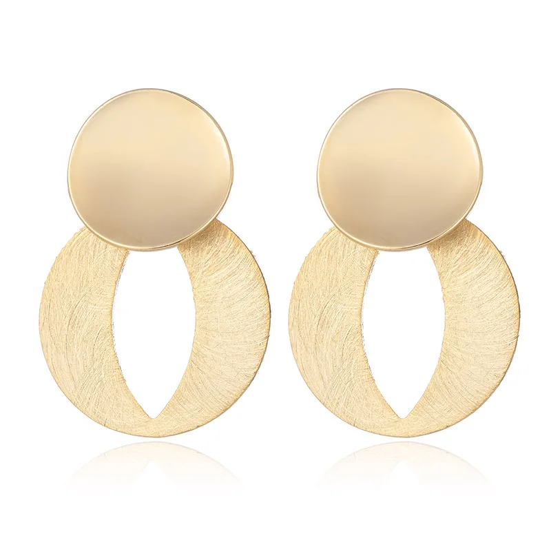HONGYE Gold Earrings Fashion Jewelry Alloy Material Oval Hollow Out Drop Dangling for women Vintage Brincos | Украшения и