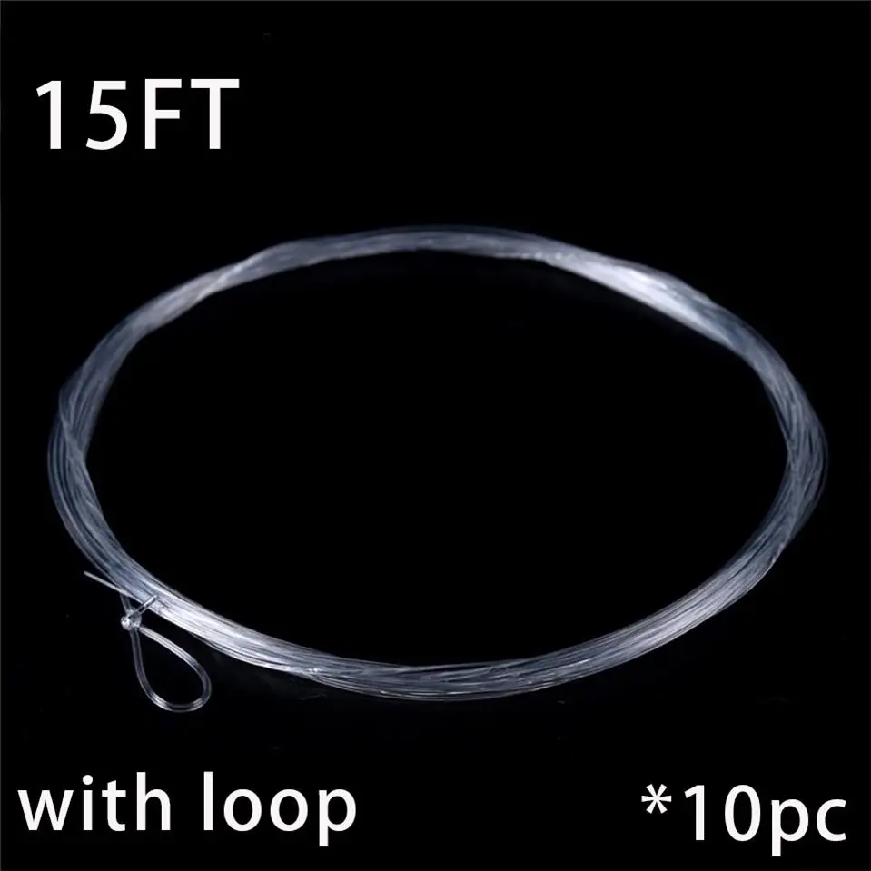 10pc 15FT with loop Maximumcatch 10 штук зауженные Fly леска 7,5/9/12/15FT(0X, 1X, 3X, 4X, 5X, 6X, 7X) нейлоновый конус лидер - Цвет: 10pc 15FT with loop